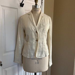 J.Crew Gold Metallic Linen Blazer Size 8